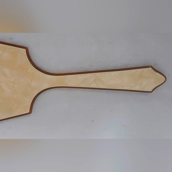 Vintage 1930's Pearl Tone Celluloid Vanity Hand Mirror - Picture 6 of 9